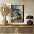 Kingfisher Bird Abstract Painting - Add Elegance to Your Space 3 : 4 Vertical New Premium Wall Art Canvas by MeriDeewar