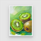Kiwi Abstract Art Painting - Vibrant Wall Decor for Modern Homes 3 : 4 Vertical New Premium Wall Art Canvas by MeriDeewar