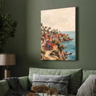 "Konkan Village" Seascape Architecture Giclée Print | Fine Art Wall Art 2 : 3 Vertical Premium Wall Art Canvas by MeriDeewar