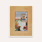 Krishna Palace Balcony Rajasthani Miniature Painting for Living Room | Wall Art Print 3 : 4 Vertical Premium Wall Art Canvas by MeriDeewar