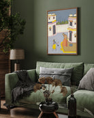 Krishna Steals Butter From The Churning Yasoda Painting 2 : 3 Vertical Premium Wall Art Canvas by MeriDeewar
