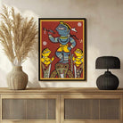 "Krishna Subduing Kaliya" Jamini Roy Painting | Fine Art Wall Art 2 : 3 Vertical Premium Wall Art Canvas by MeriDeewar