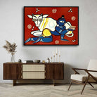 Krishna with Cow Painting for Living Room | Jamini Roy Style Spiritual Wall Art | MeriDeewar 3 : 2 Horizontal Premium Wall Art Canvas by MeriDeewar