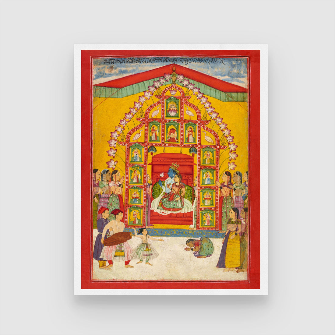 Krishna With Radha And Gopis 3 : 4 Vertical New Premium Wall Art Canvas by MeriDeewar