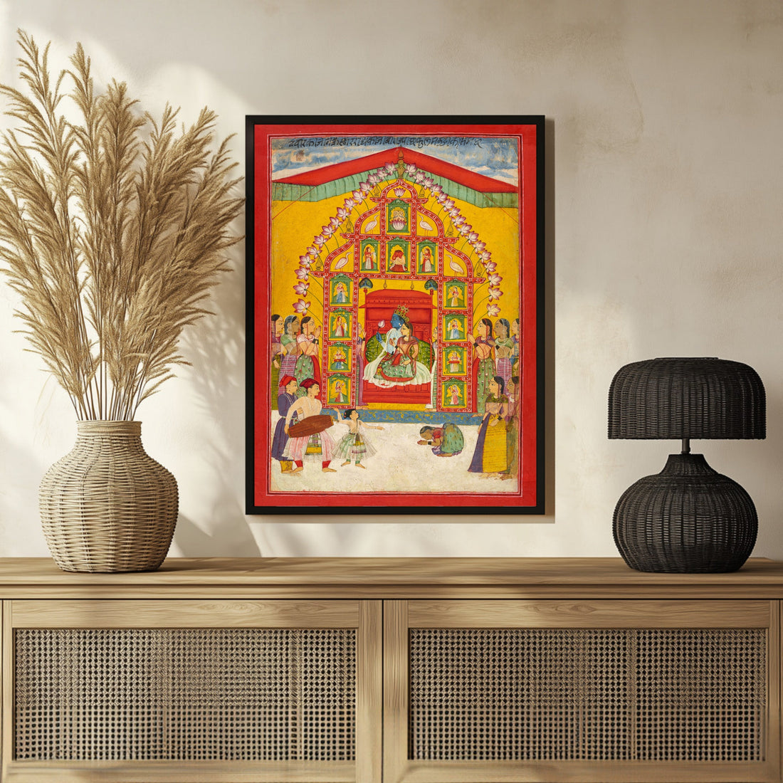 Krishna With Radha And Gopis 3 : 4 Vertical New Premium Wall Art Canvas by MeriDeewar