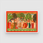 Krishna with Radha and Gopis Painting 2 : 3 Horizontal Premium Wall Art Canvas by MeriDeewar