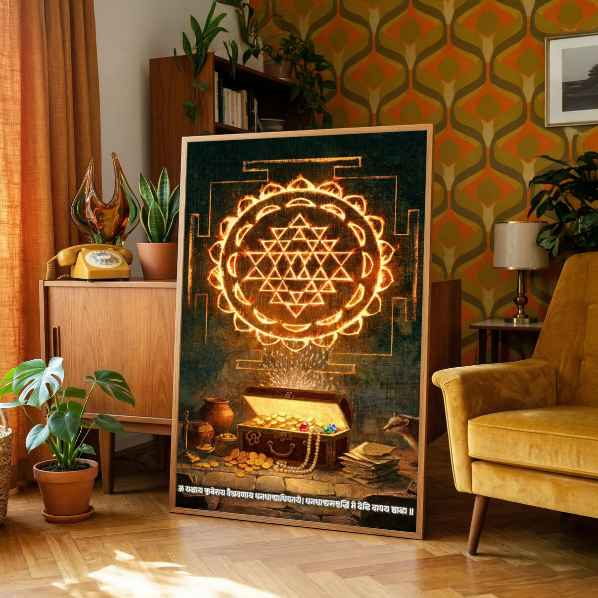Kuber Yantra | Yantra Wall Art 3 : 4 Vertical Premium Wall Art Canvas by MeriDeewar