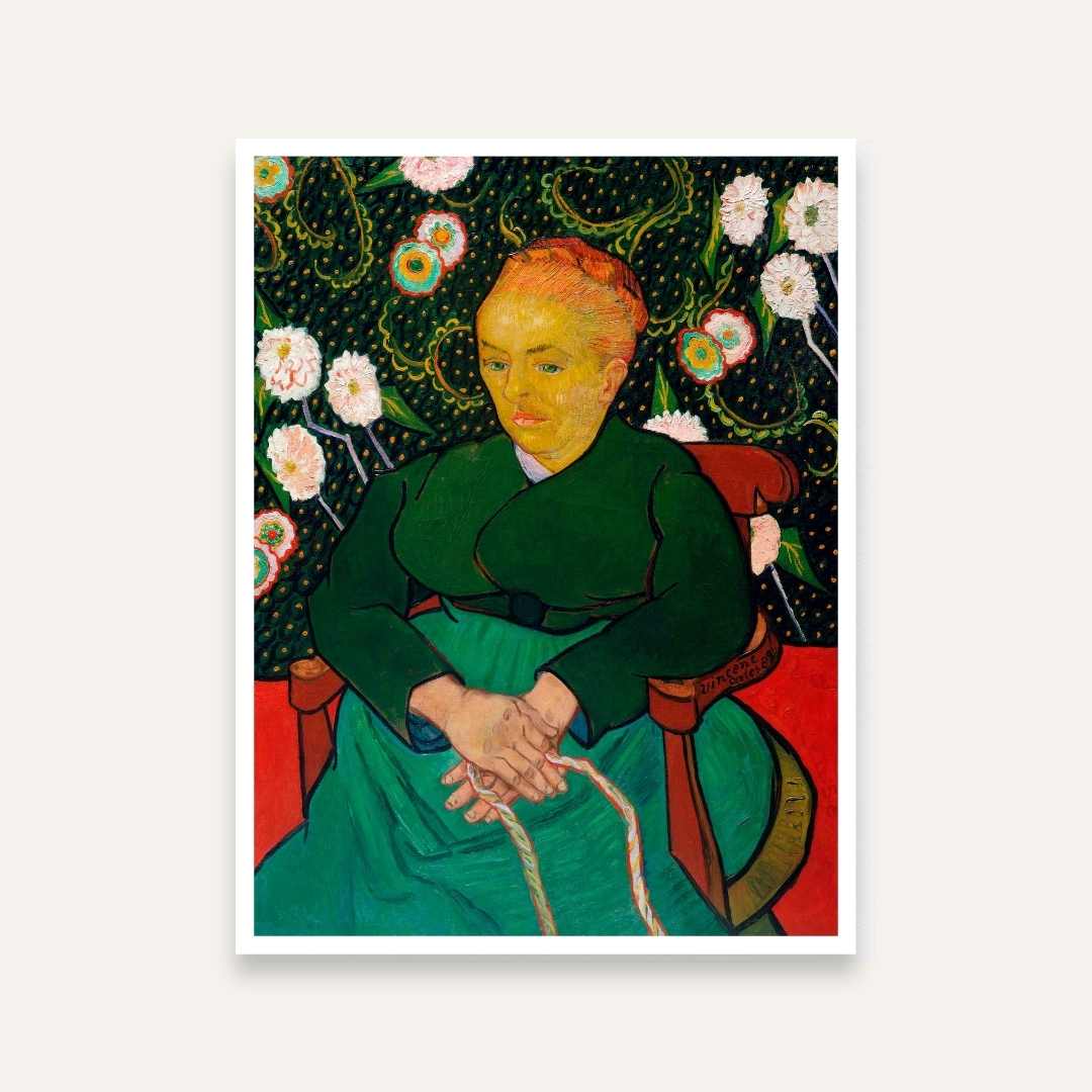 La Berceuse by Van Gogh | Floral Portrait Painting for Living Room | Giclée Fine Art Print 3 : 4 Vertical Premium Wall Art Canvas by MeriDeewar