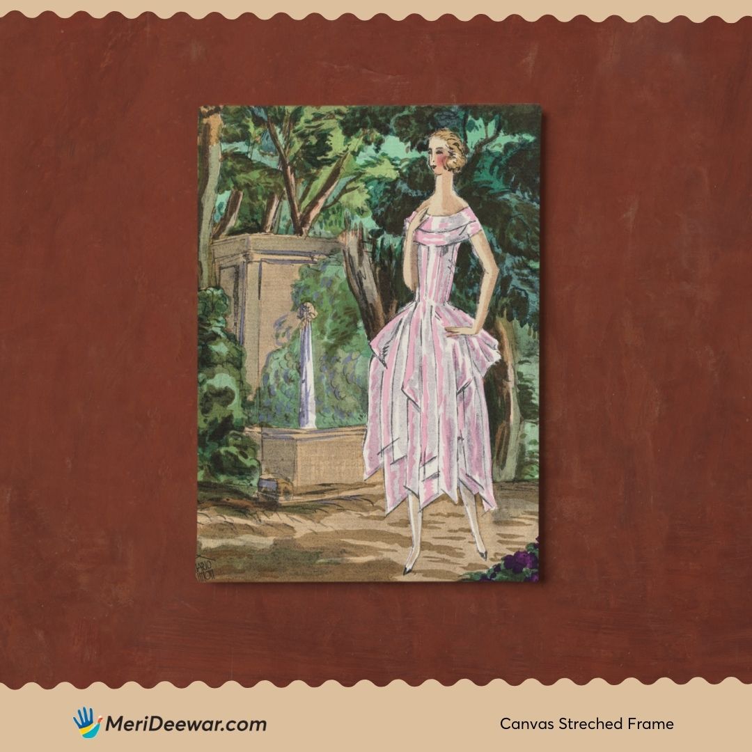 La Partie de Cache-Cache Painting by Mario Simon 3 : 4 Vertical New Premium Wall Art Canvas by MeriDeewar