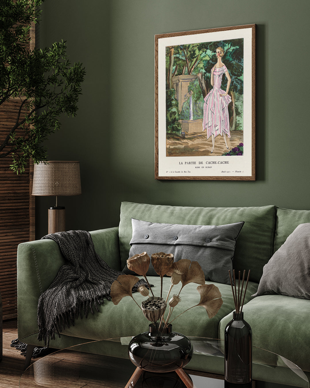 La Partie de Cache-Cache Painting by Mario Simon 3 : 4 Vertical New Premium Wall Art Canvas by MeriDeewar