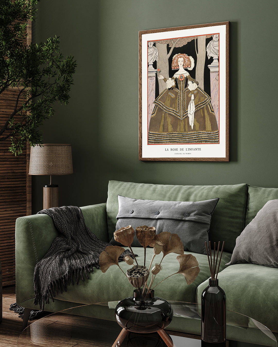 La Rose De L'infante Painting by George Barbier 3 : 4 Vertical New Premium Wall Art Canvas by MeriDeewar