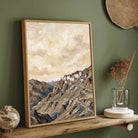 "Ladakh Cliffside Monastery" Mountain Architecture Giclée Print | Fine Art Wall Art 2 : 3 Vertical Premium Wall Art Canvas by MeriDeewar