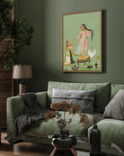 Lady after bath, with servant Painting 2 : 3 Vertical Premium Wall Art Canvas by MeriDeewar