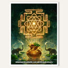 Lakshmi Kalash Yantra | Yantra Wall Art 3 : 4 Vertical Premium Wall Art Canvas by MeriDeewar