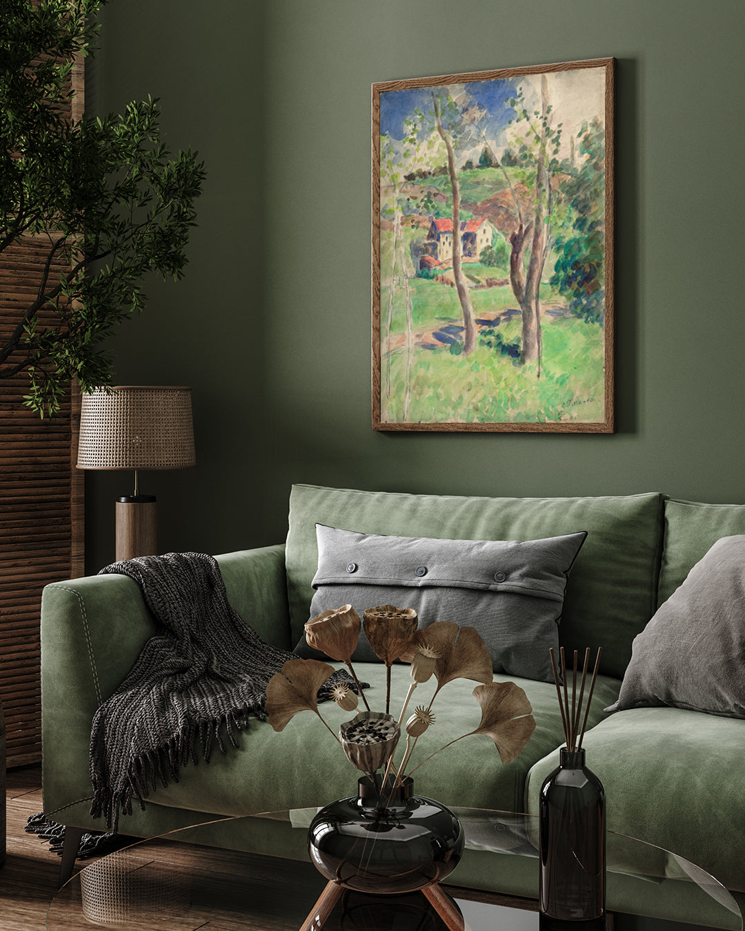 Landscape at Saint-Charles by Camille Pissarro 3 : 4 Vertical New Premium Wall Art Canvas by MeriDeewar