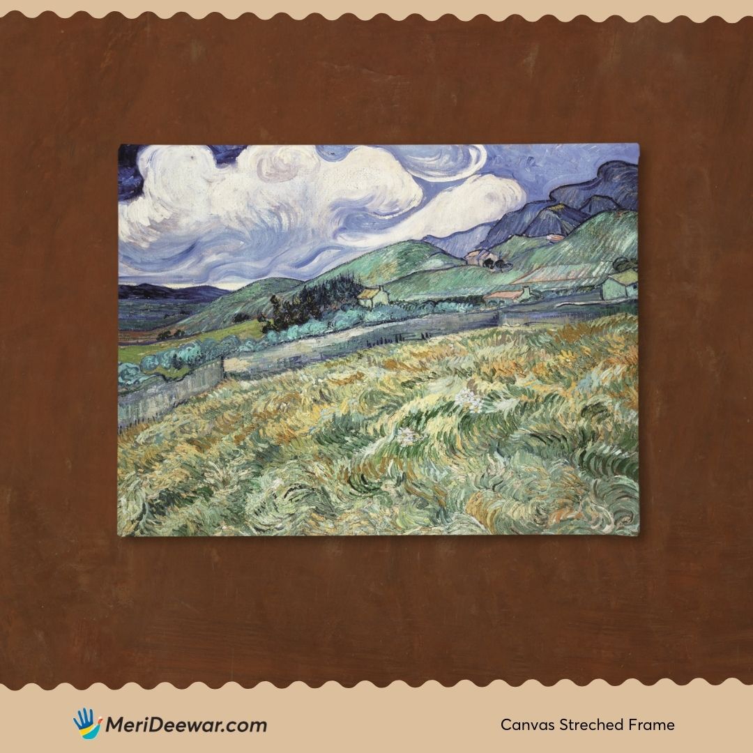 Landscape from Saint-Remy by Vincent van Gogh 3 : 4 Horizontal New Premium Wall Art Canvas by MeriDeewar