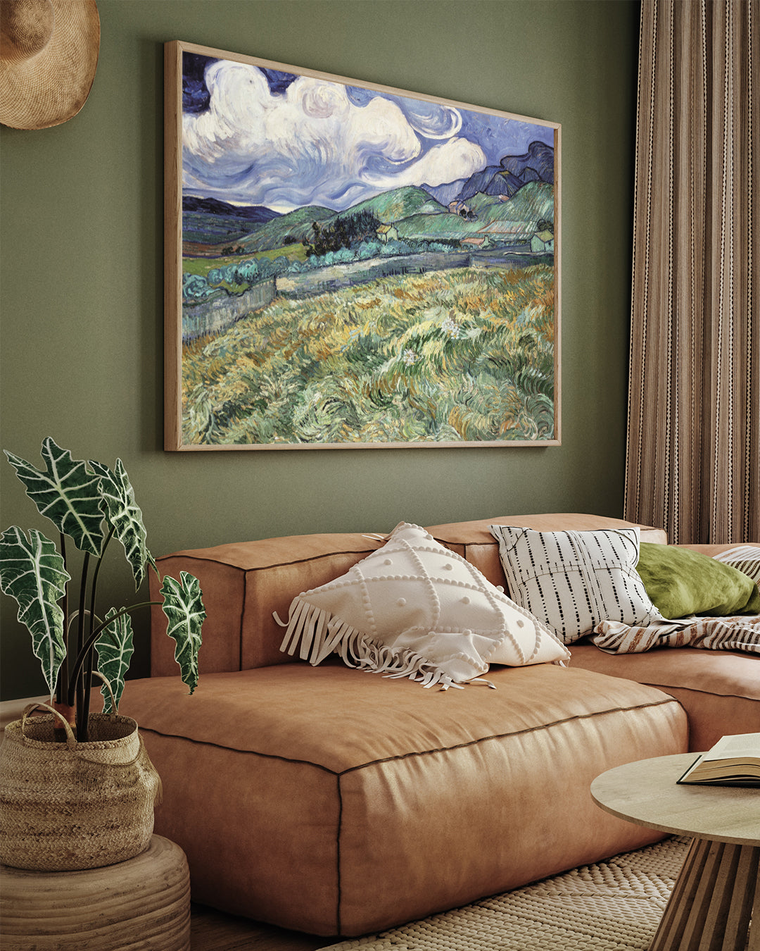 Landscape from Saint-Remy by Vincent van Gogh 3 : 4 Horizontal New Premium Wall Art Canvas by MeriDeewar