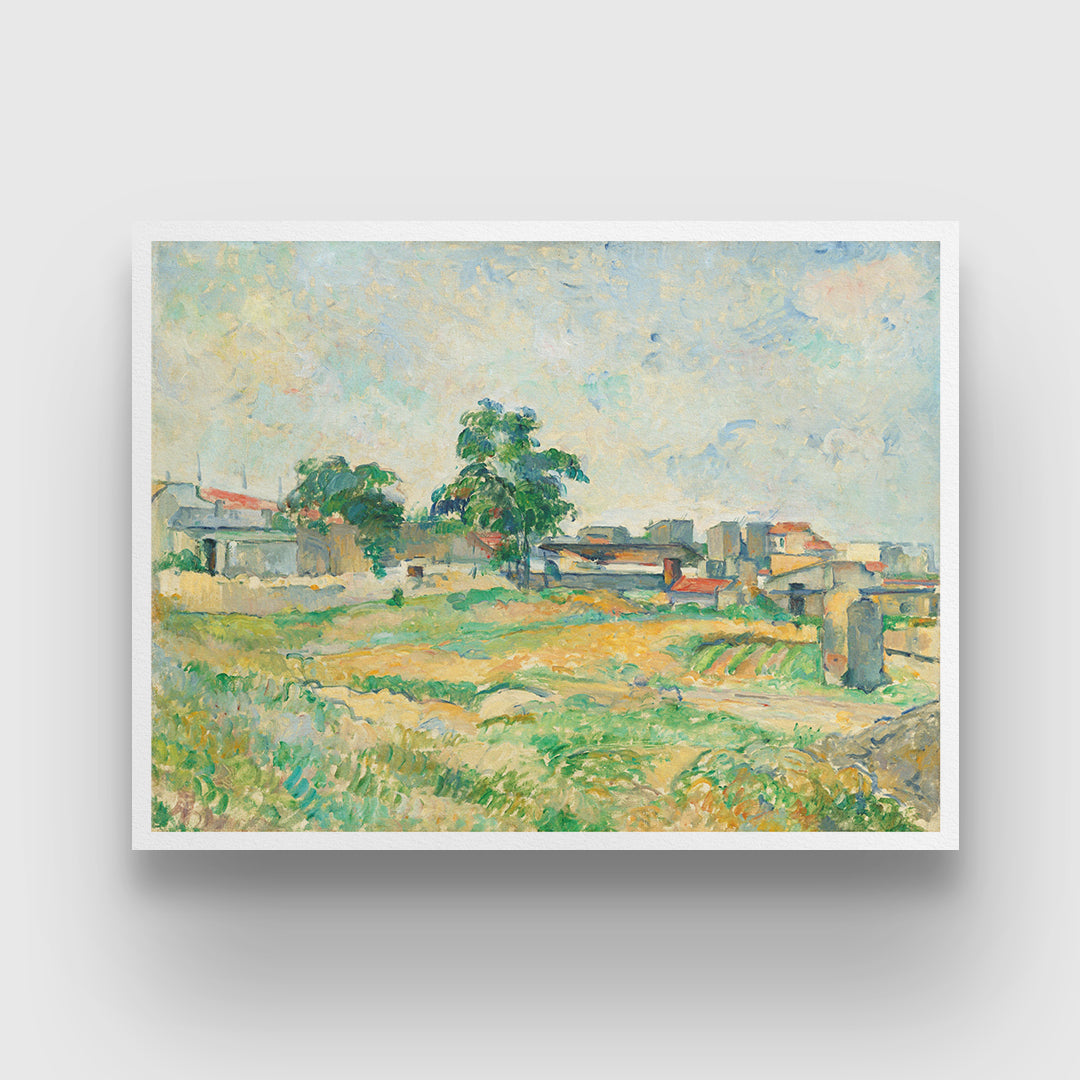 Landscape Near Paris Painting by Paul Cézanne 3 : 4 Horizontal New Premium Wall Art Canvas by MeriDeewar