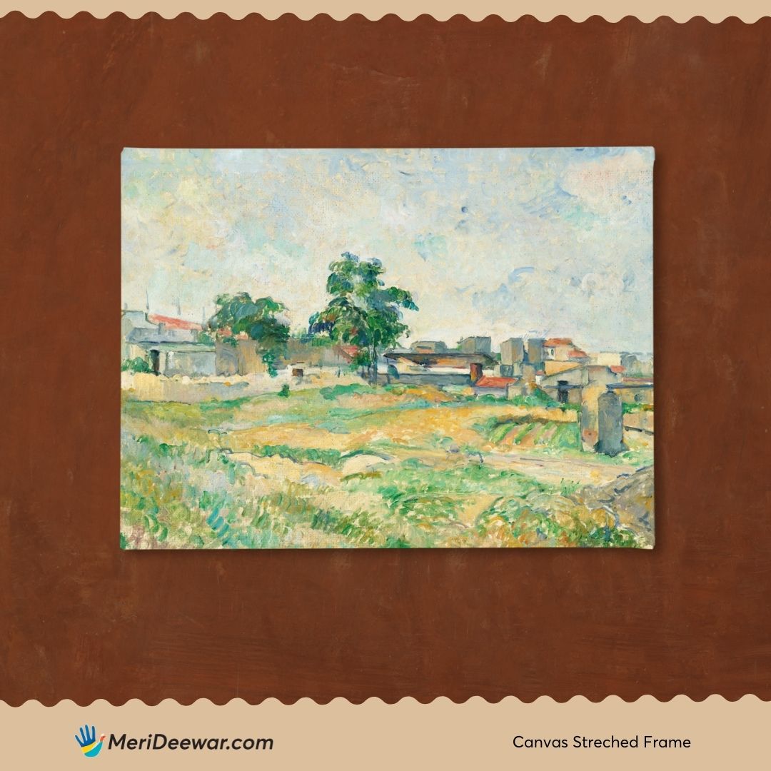 Landscape Near Paris Painting by Paul Cézanne 3 : 4 Horizontal New Premium Wall Art Canvas by MeriDeewar