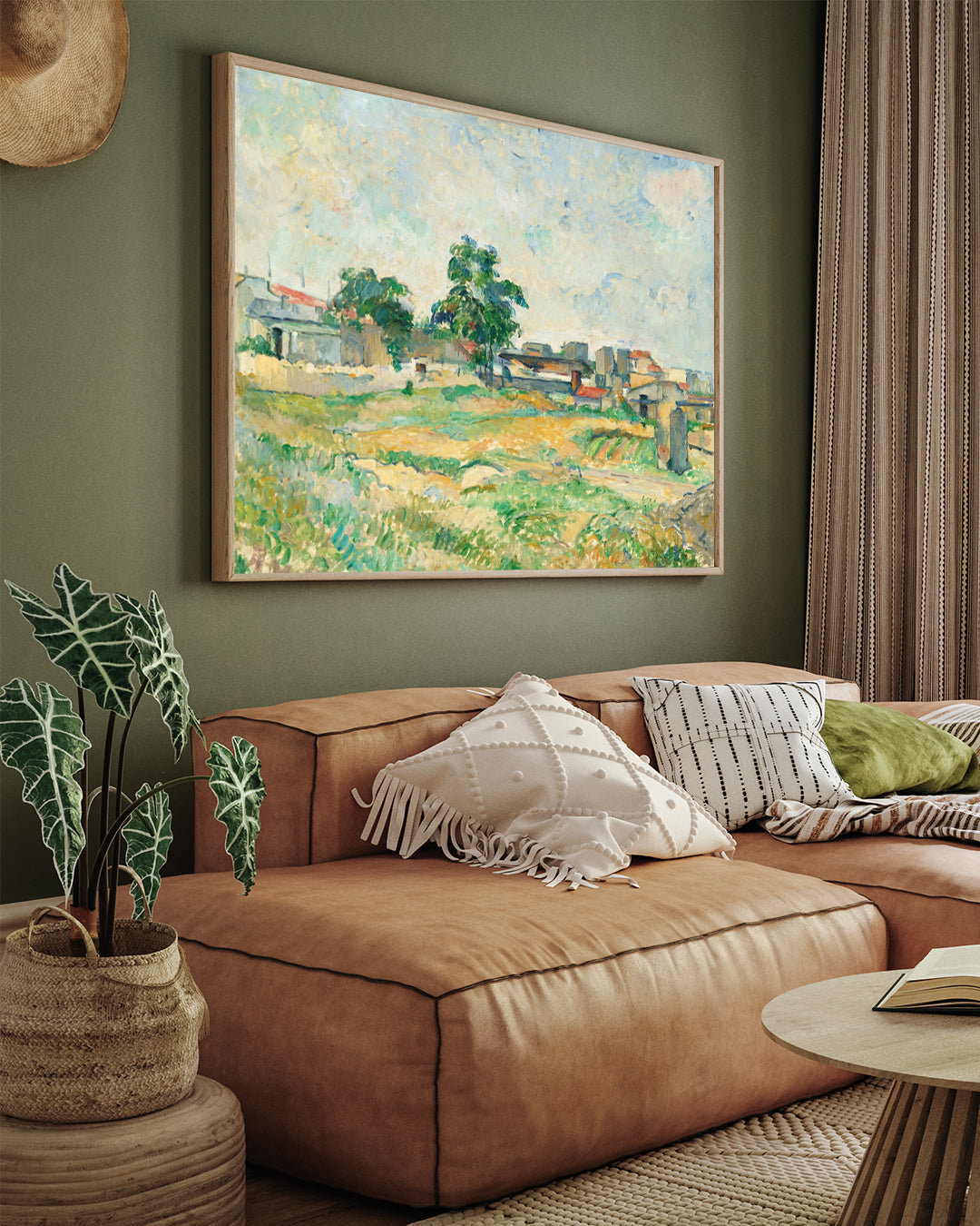 Landscape Near Paris Painting by Paul Cézanne 3 : 4 Horizontal New Premium Wall Art Canvas by MeriDeewar