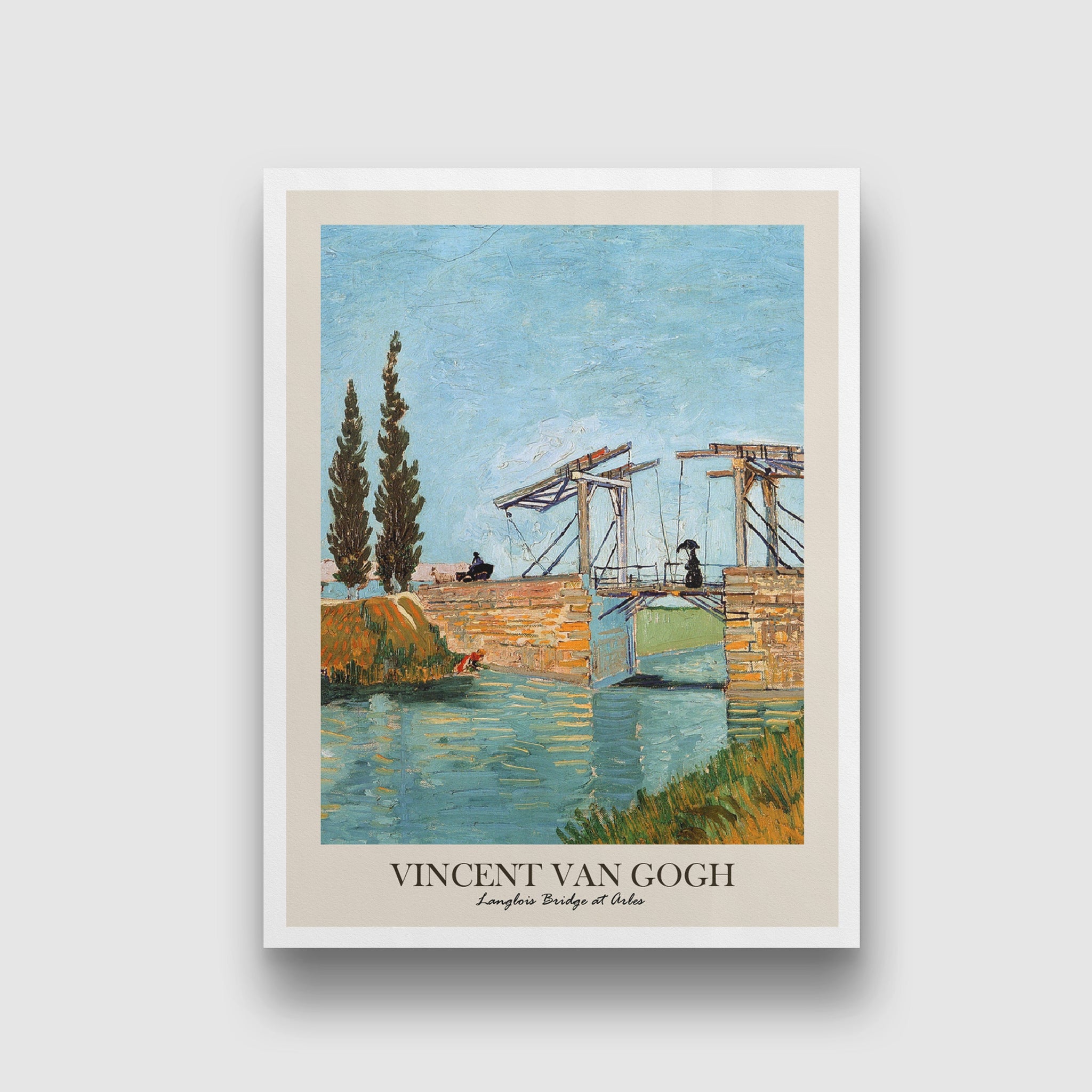 Langlois Bridge at Arles Painting by Vincent van Gogh 3 : 4 Vertical New Premium Wall Art Canvas by MeriDeewar