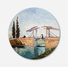 Langlois Bridge at Arles Painting Circular Canvas Frame Circular Canvas Frame Premium Wall Art Canvas by MeriDeewar