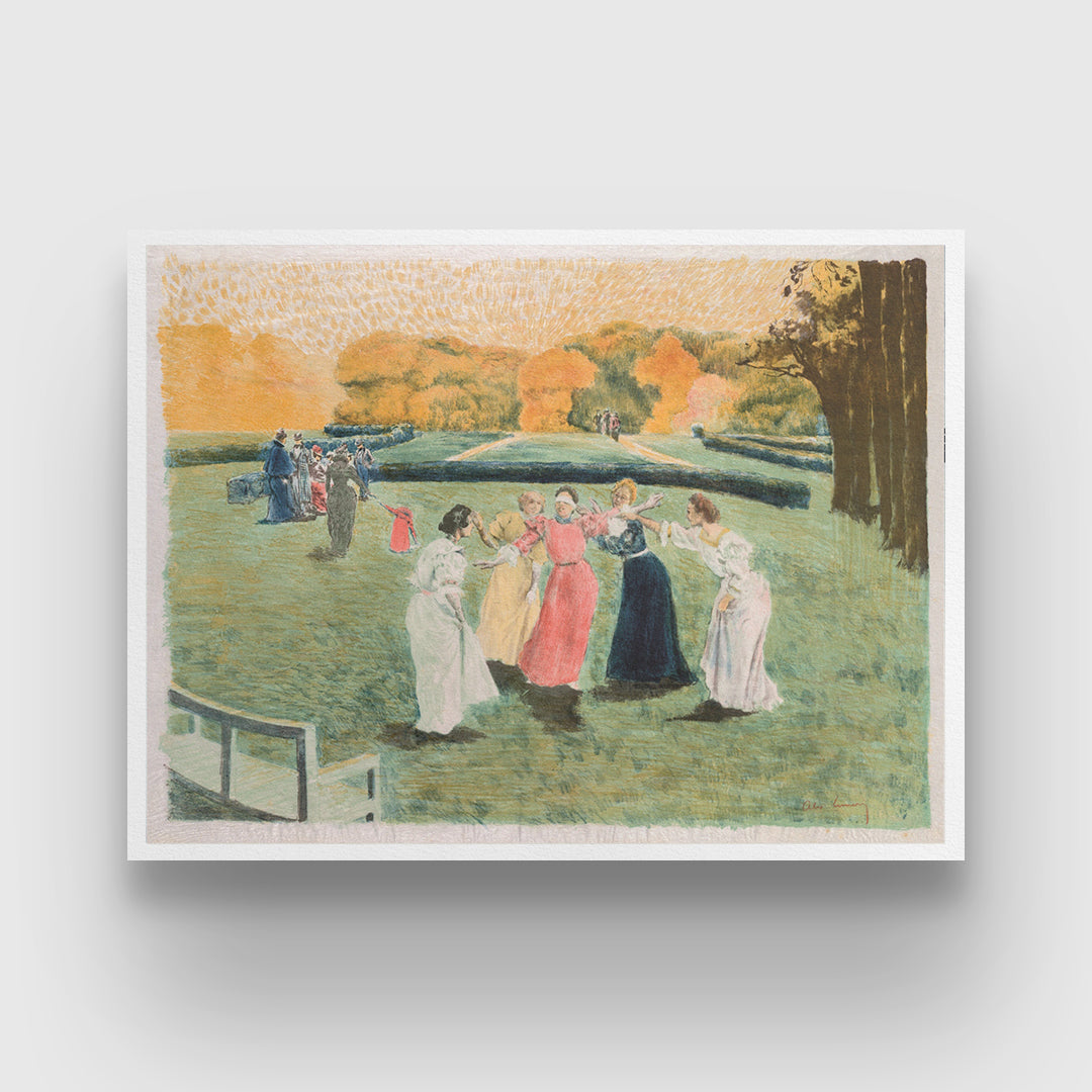 Le Colin-Maillard Painting By Alexandre Lunois 3 : 4 Horizontal New Premium Wall Art Canvas by MeriDeewar