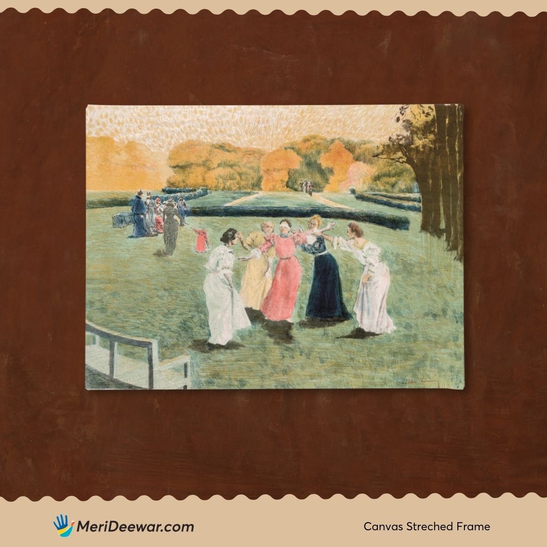 Le Colin-Maillard Painting By Alexandre Lunois 3 : 4 Horizontal New Premium Wall Art Canvas by MeriDeewar