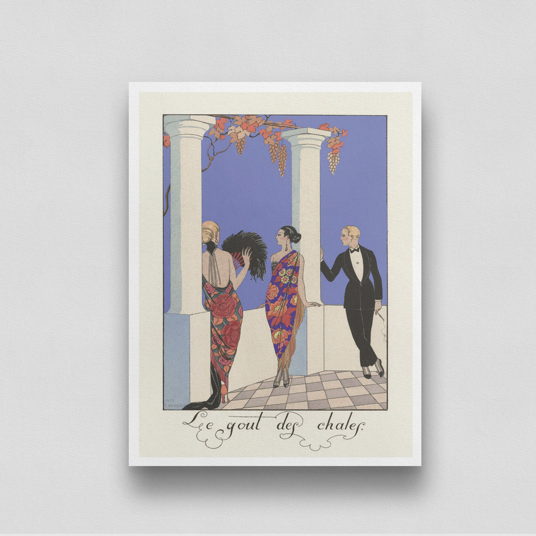 Le Gout Des Chales Poster by George Barbier 3 : 4 Vertical New Premium Wall Art Canvas by MeriDeewar
