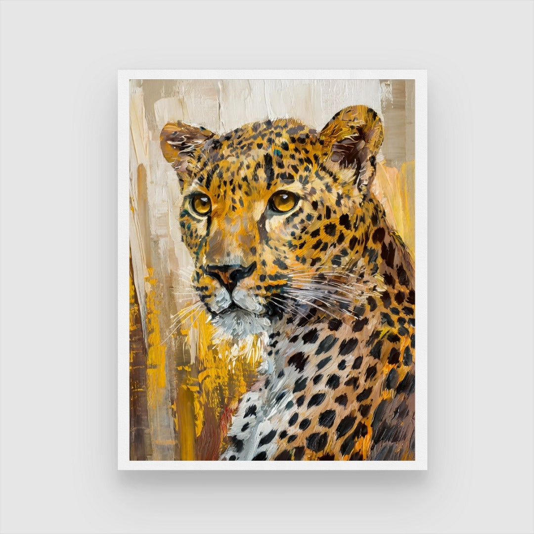 Leopard Abstract Art Canvas - Bold Wildlife Decor 3 : 4 Vertical New Premium Wall Art Canvas by MeriDeewar