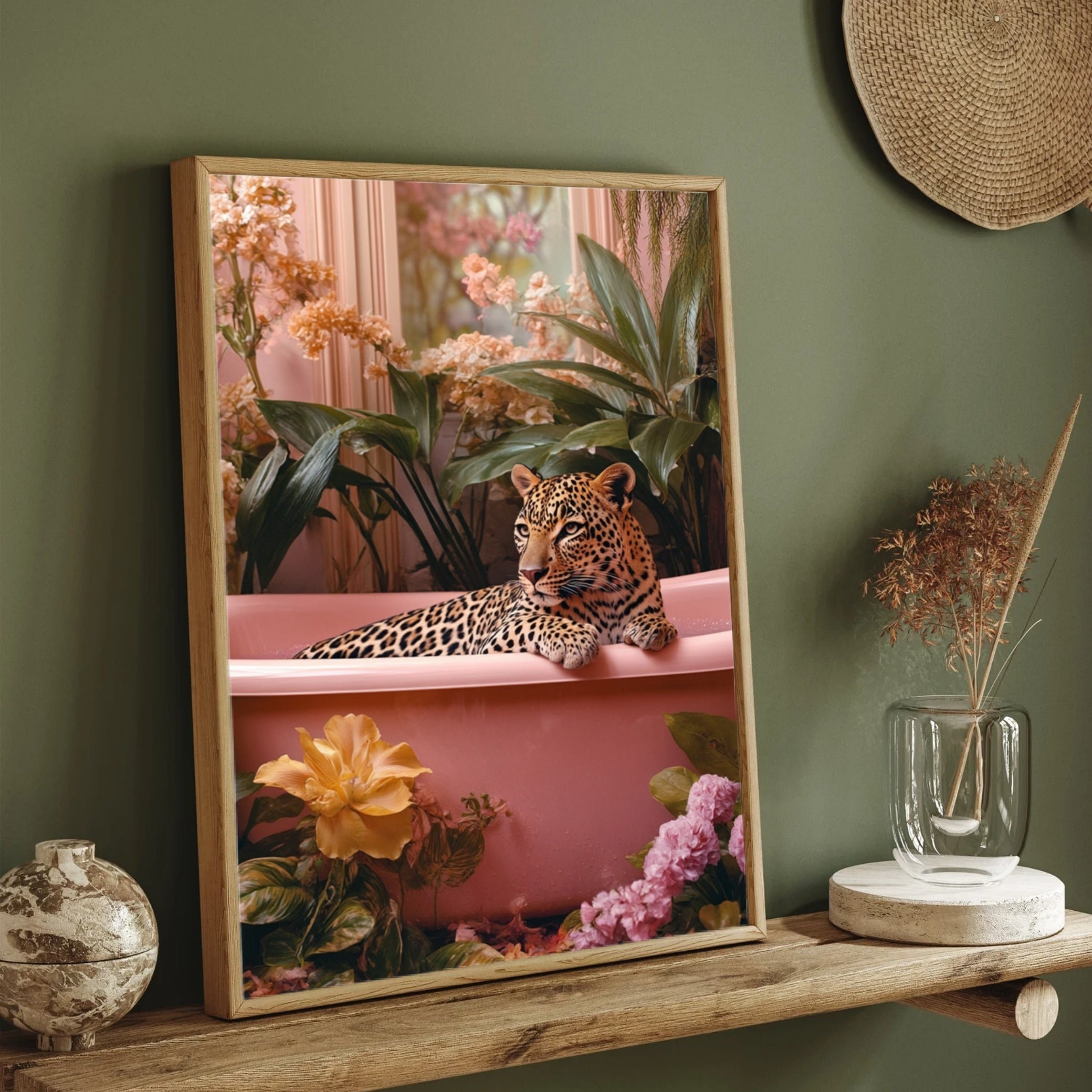 Leopard Luxe – Wild Elegance Wall Art Print 2 : 3 Vertical Premium Wall Art Canvas by MeriDeewar