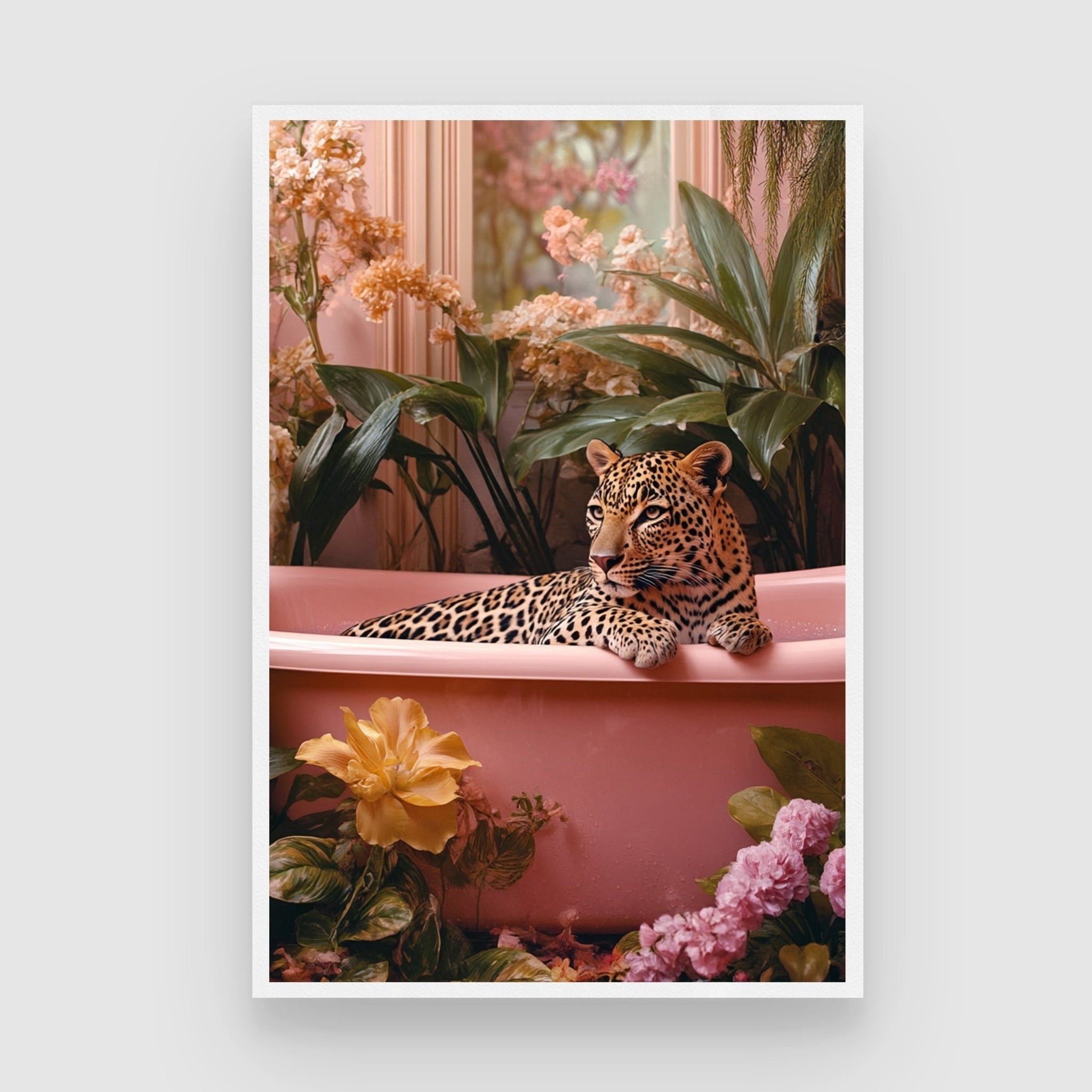 Leopard Luxe – Wild Elegance Wall Art Print 2 : 3 Vertical Premium Wall Art Canvas by MeriDeewar