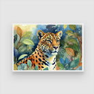 Leopard Whispers — Botanical Wildlife Canvas 2 : 3 Horizontal Premium Wall Art Canvas by MeriDeewar