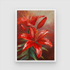 Lily Flower Abstract Art Painting - Vibrant Wall Decor 3 : 4 Vertical New Premium Wall Art Canvas by MeriDeewar