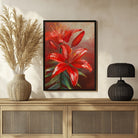 Lily Flower Abstract Art Painting - Vibrant Wall Decor 3 : 4 Vertical New Premium Wall Art Canvas by MeriDeewar