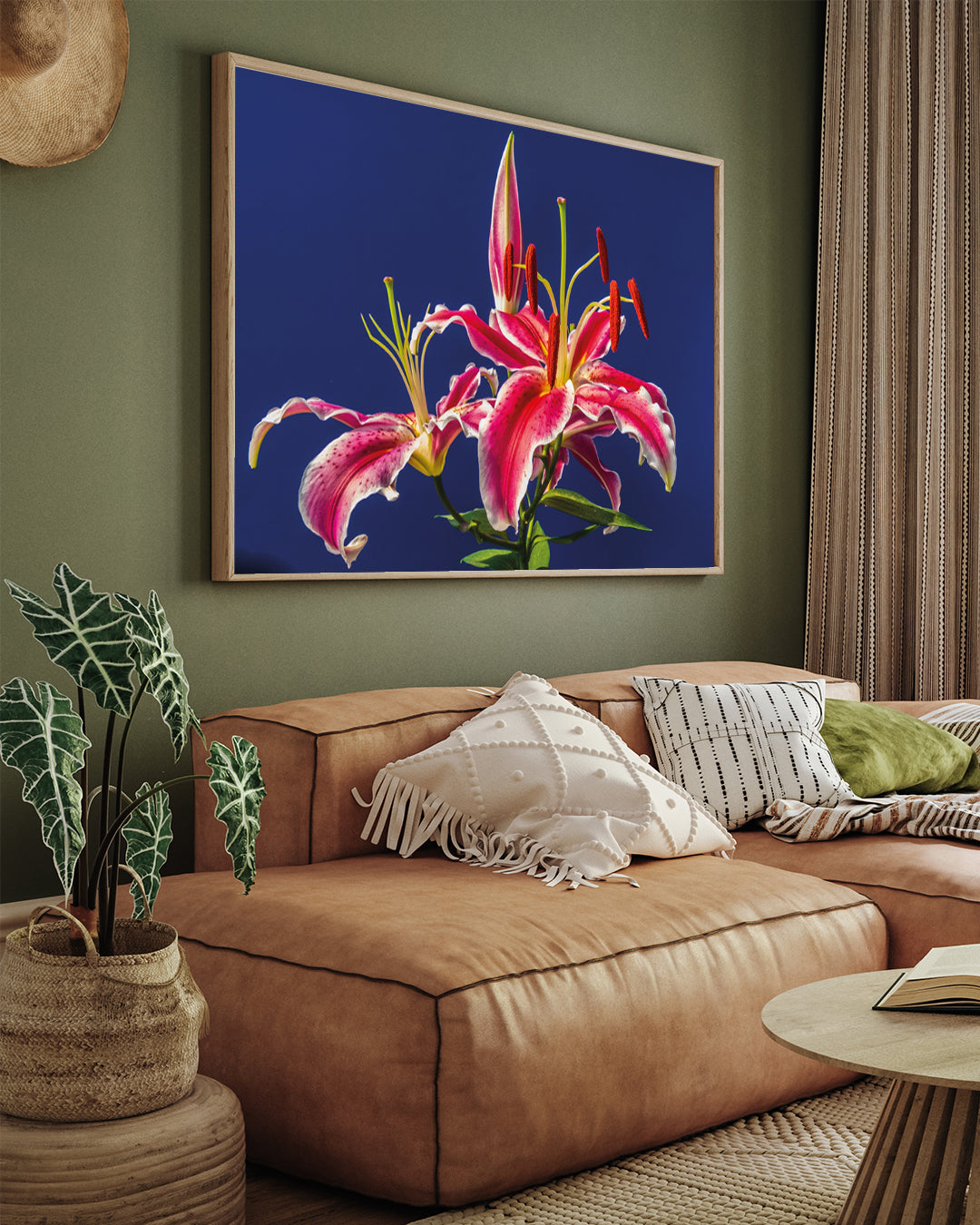 Lily Stargazer Flower 3 : 4 Horizontal New Premium Wall Art Canvas by MeriDeewar