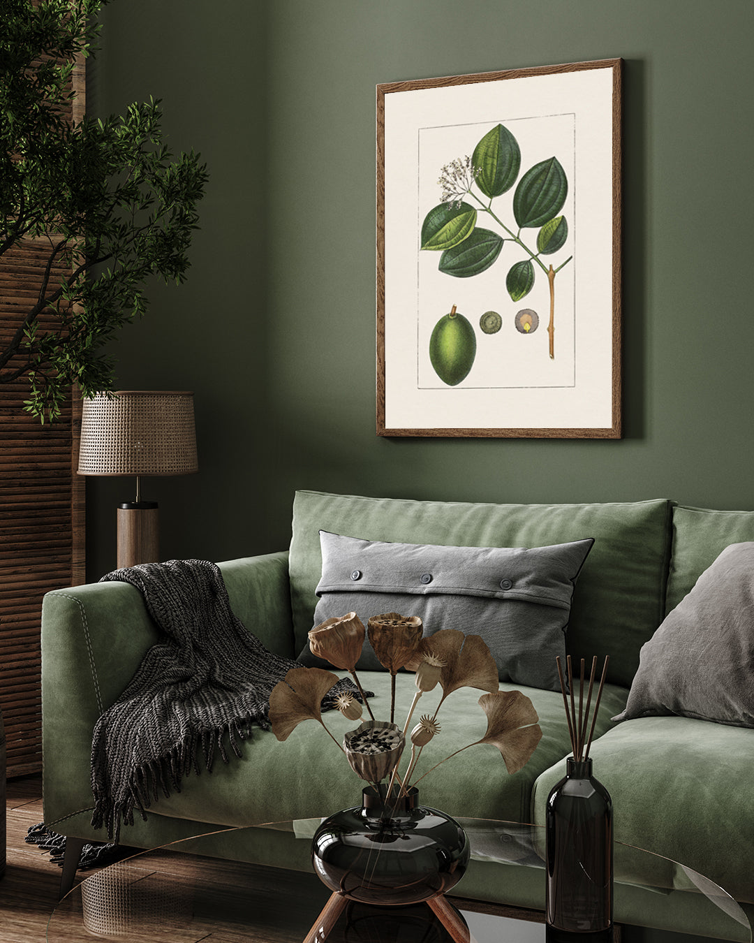 Lime Branch Poster 3 : 4 Vertical New Premium Wall Art Canvas by MeriDeewar