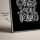 "Live What You Love" Doodle Quote Poster | Vertical Borderless Art Frame Poster Premium Wall Art Canvas by MeriDeewar