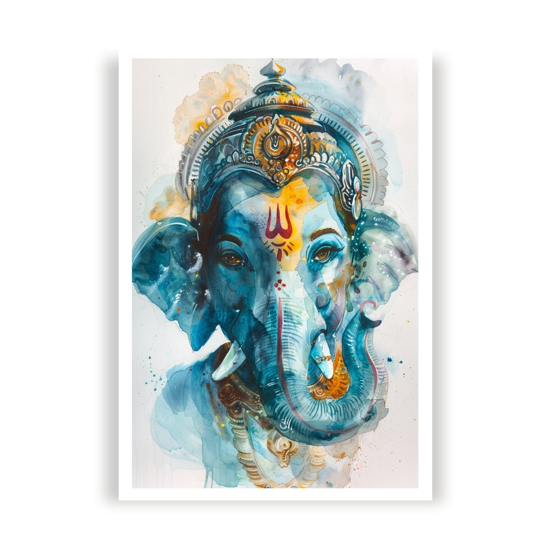 Lord Ganesh Ji Wall Painting Premium Wall Art Canvas by MeriDeewar