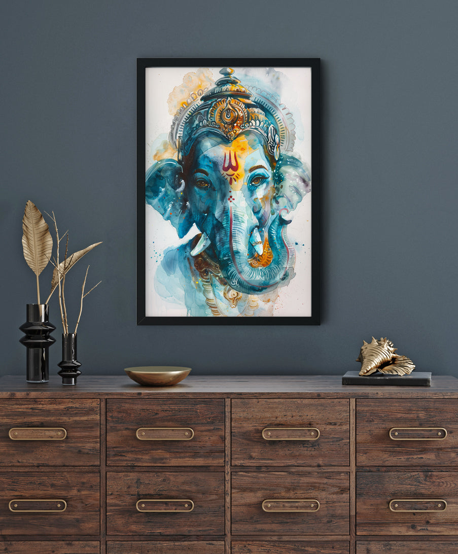 Lord Ganesh Ji Wall Painting Premium Wall Art Canvas by MeriDeewar