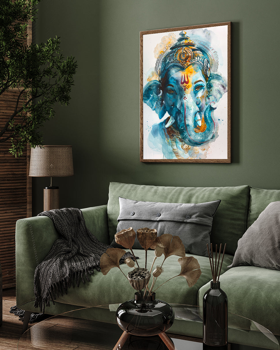 Lord Ganesh Ji Wall Painting Premium Wall Art Canvas by MeriDeewar
