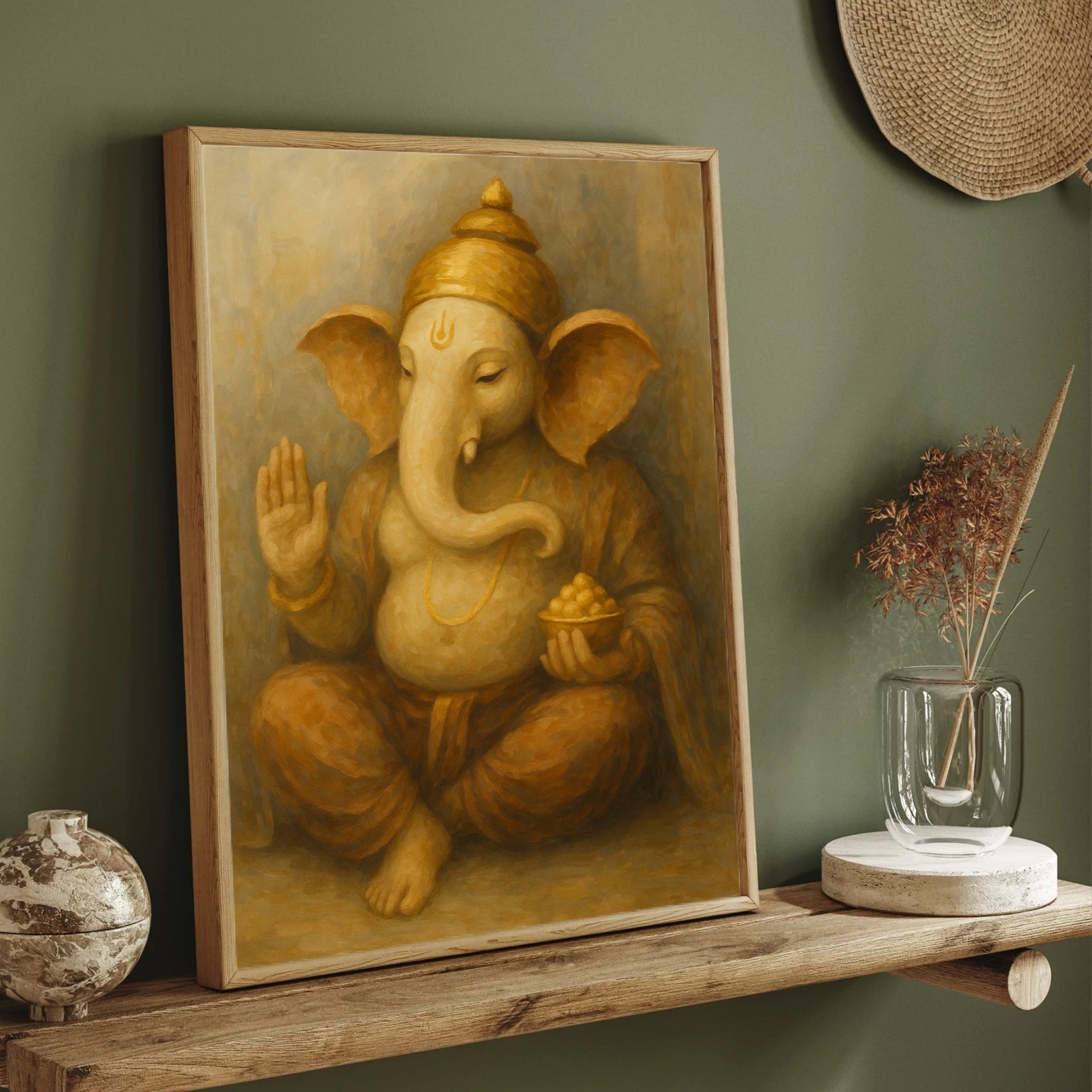 Lord Ganesha Modern Art Premium Wall Art Canvas by MeriDeewar