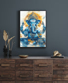 Lord Ganesha Watercolor Painting 3 : 4.2 Vertical Premium Wall Art Canvas by MeriDeewar