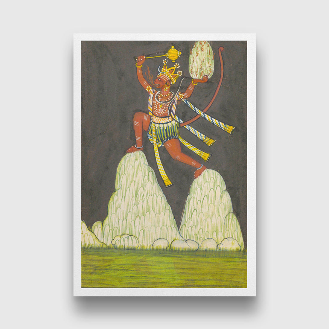 Lord Hanuman Painting 2 : 3 Vertical Premium Wall Art Canvas by MeriDeewar