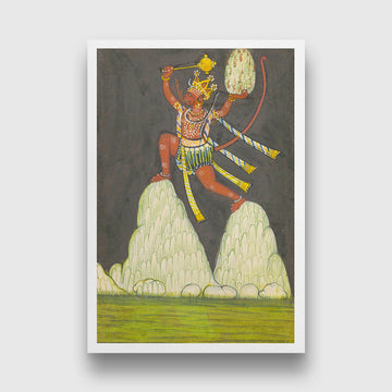 Lord Hanuman Painting 2 : 3 Vertical Premium Wall Art Canvas by MeriDeewar