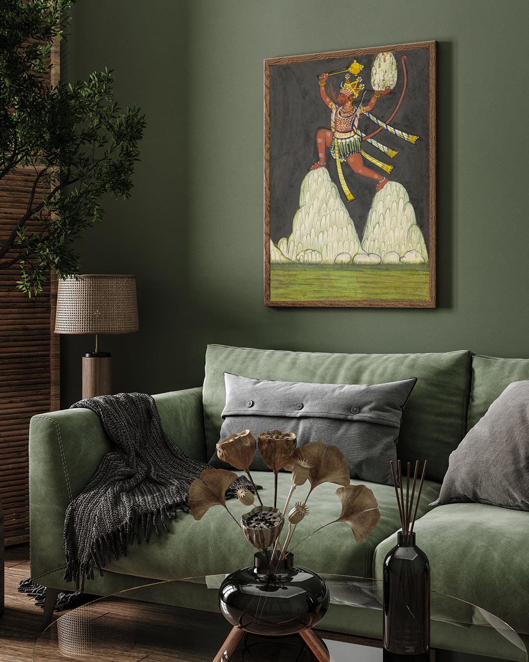Lord Hanuman Painting 2 : 3 Vertical Premium Wall Art Canvas by MeriDeewar