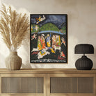 Lord Krishna Lifting Mount Govardhan 3 : 4 Vertical New Premium Wall Art Canvas by MeriDeewar