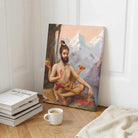 Lord Shiva Dakshinamurthy Painting for Pooja Room | Raja Ravi Varma Spiritual Wall Art 3 : 4 Vertical Premium Wall Art Canvas by MeriDeewar