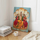 Lord Vishnu on Sheshnag Painting | Raja Ravi Varma | Spiritual Wall Art for Home 2 : 3 Vertical Premium Wall Art Canvas by MeriDeewar