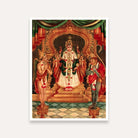 Lord Vishnu with Hanuman & Garuda Spiritual Painting for Pooja Room | Giclée Fine Art Print 3 : 4 Vertical Premium Wall Art Canvas by MeriDeewar